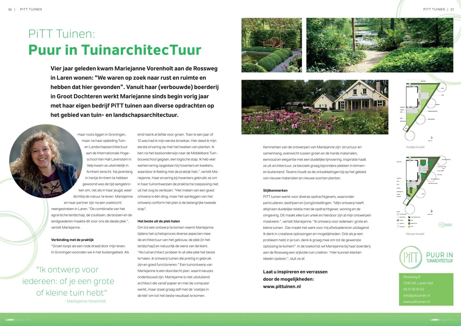 Mariejanne Vorenholt van Tuinontwerpbureau PiTT stelt zich voor in het nieuwste LAREN! Magazine editie 13